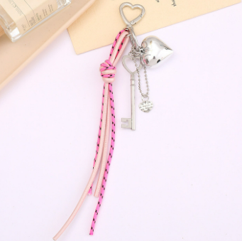 レザーリボンハートチャームLeather ribbon heart charm
