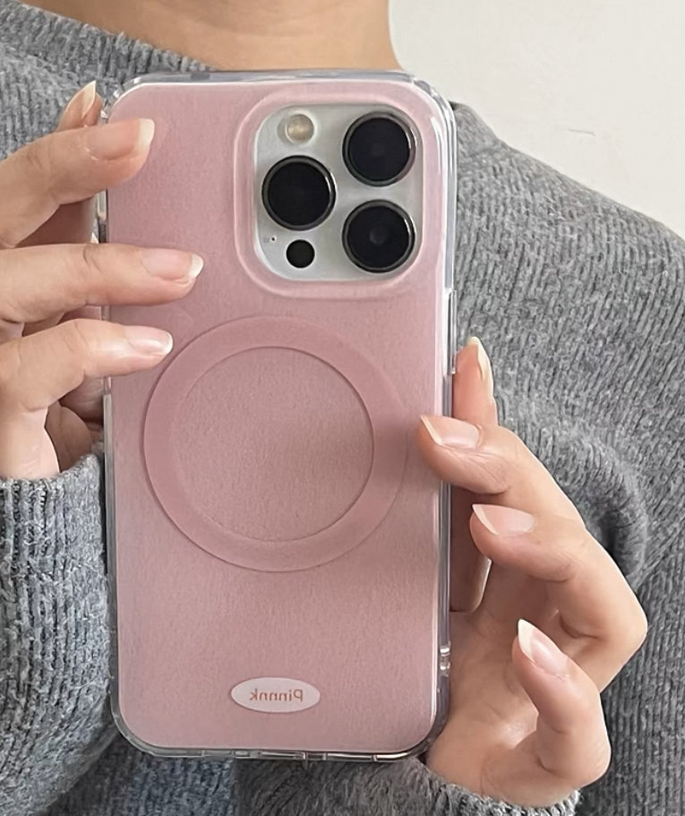 韓流少女感溢れる甘いピンク色のスマホケース (Korean - style girlish sweet pink phone case)(SJK075))