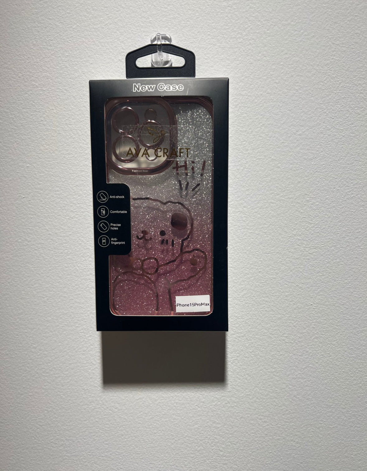 ピンクの熊柄で、キラキラダイヤモンドダストが施されたスマホケース(Pink teddy - bear - themed phone case with glitter)(SJK031))