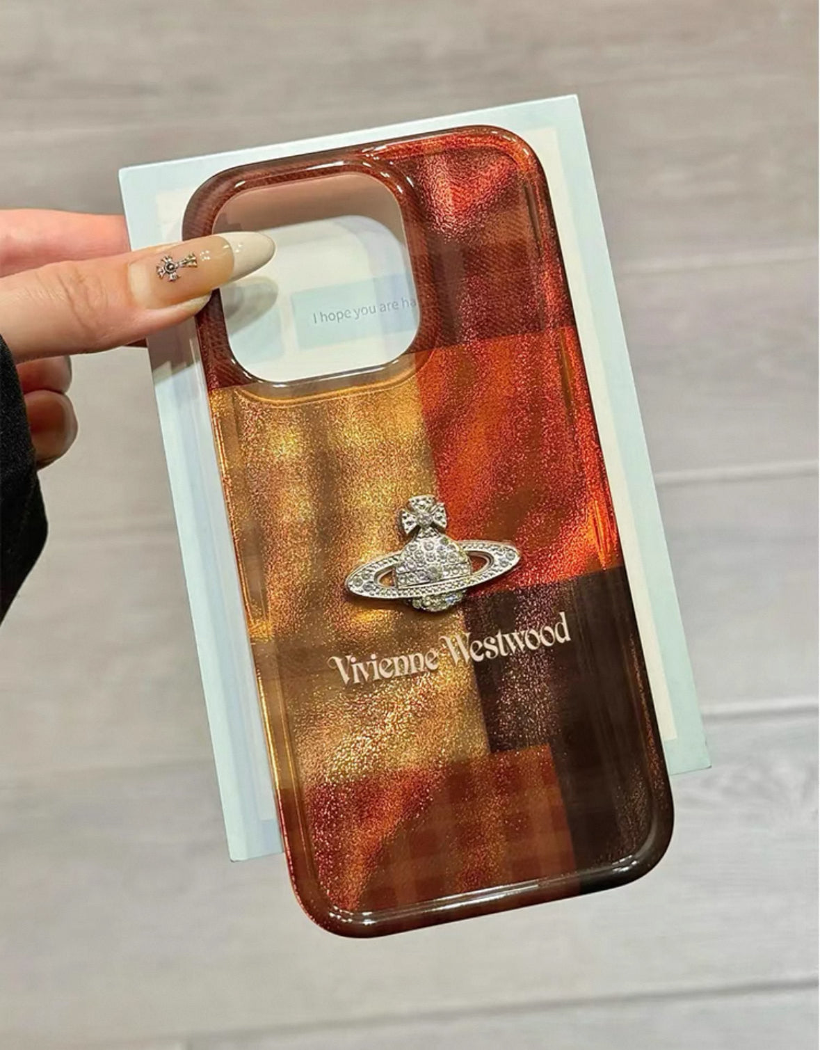 ヴィンテージなブラウンの土星デザインスマホケース(Vintage brown Saturn-themed phone case)(SJK017)