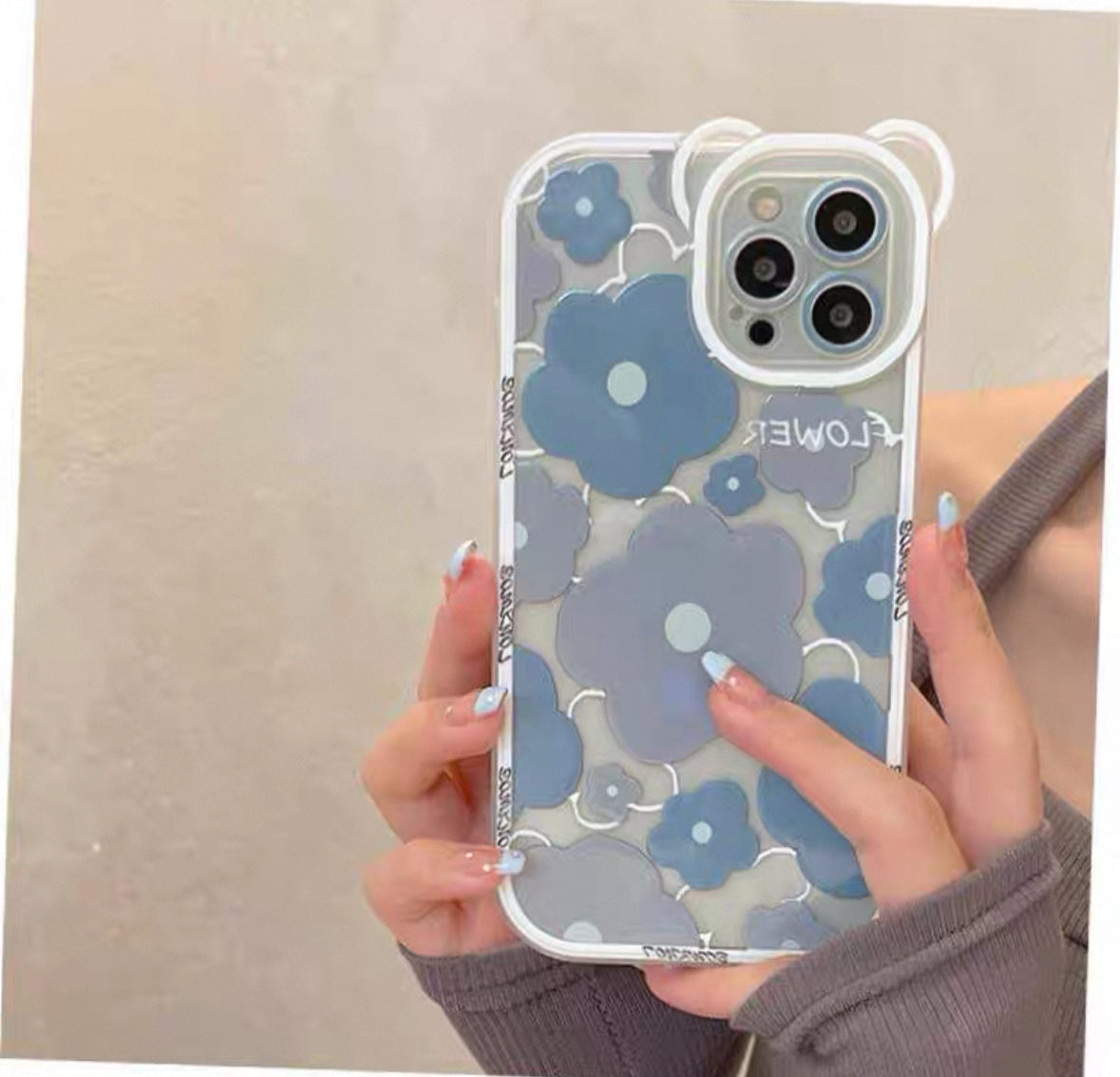 きれいで美しい小花模様のスマホケース(Beautiful flower - themed phone case)(SJK008)