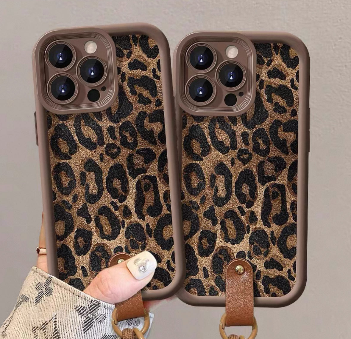 秋冬向けのヒョウ柄スマホケース ( Autumn and winter leopard - print phone case)(SJK025)