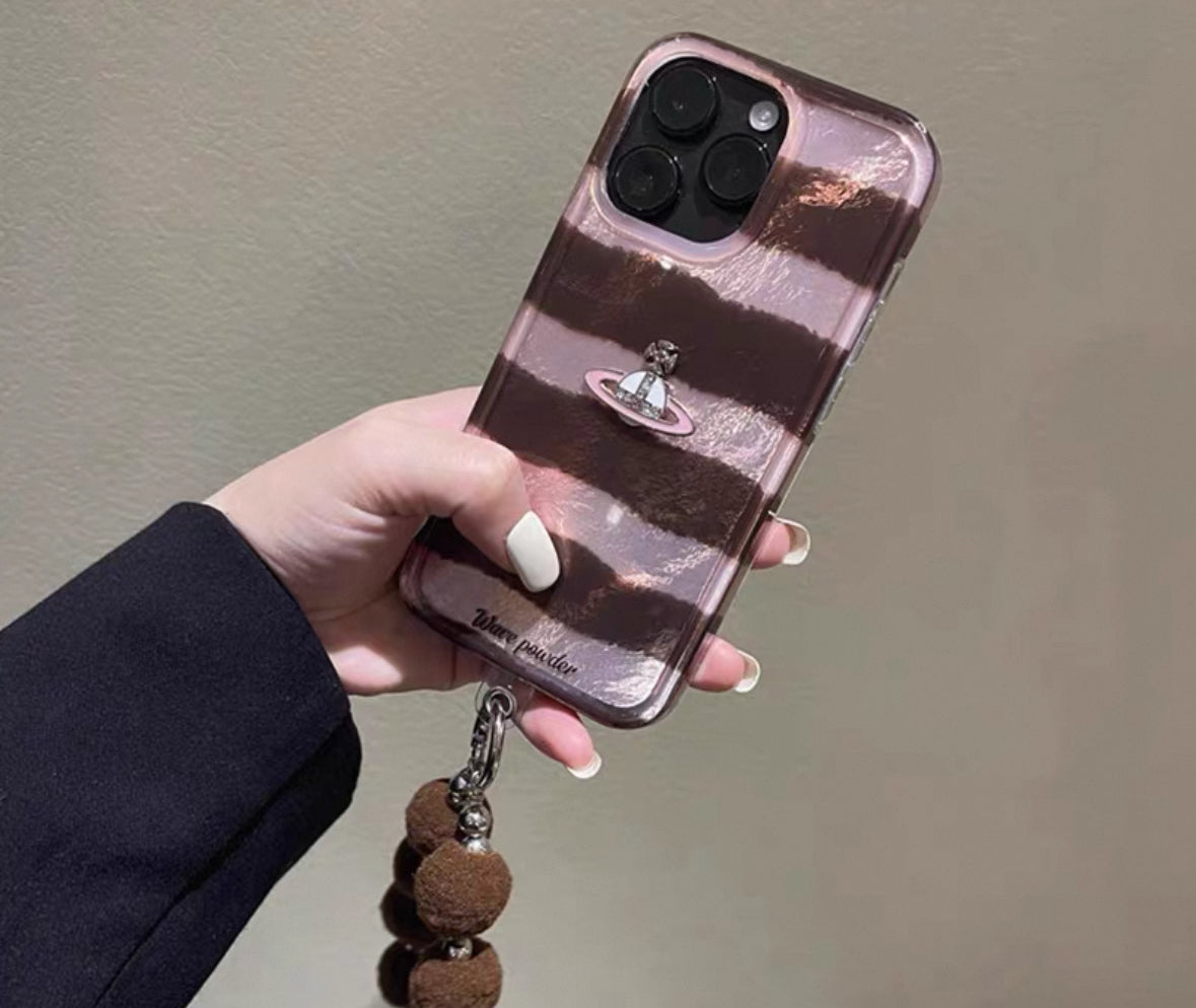 ピンクと茶色のシマウマ柄のスマホケース ( Pink and brown zebra - print phone case)(SJK027))