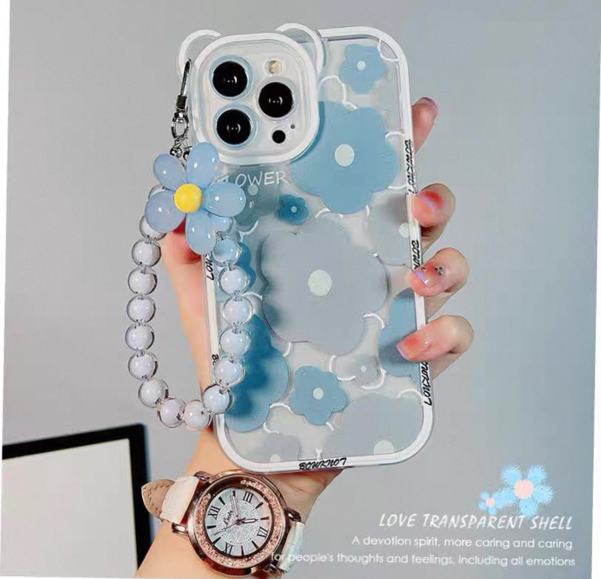 きれいで美しい小花模様のスマホケース(Beautiful flower - themed phone case)(SJK008)
