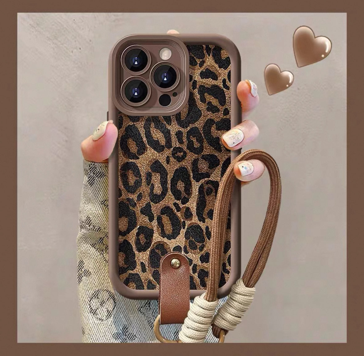 秋冬向けのヒョウ柄スマホケース ( Autumn and winter leopard - print phone case)(SJK025)