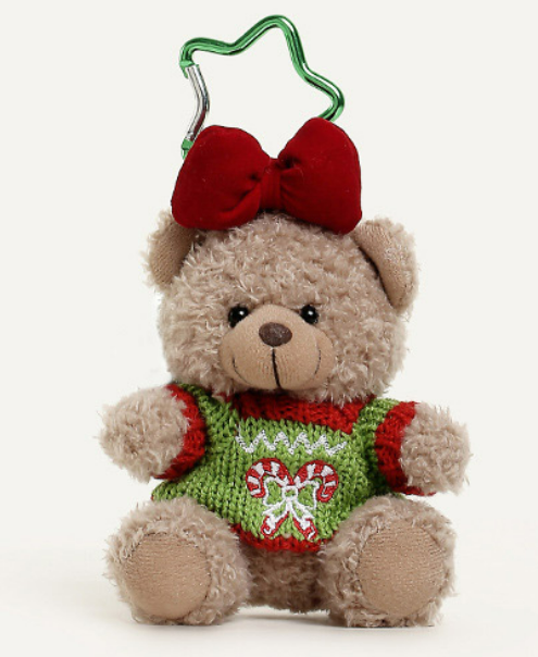 クリスマスリボンテディチャーム(緑)Christmas ribbon charm (green)