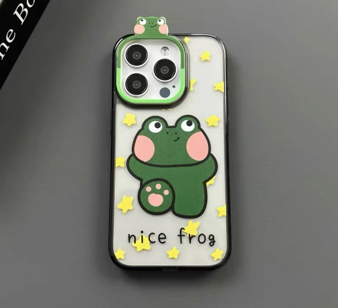 面白い星とカエルデザインの透明スマホケース (Transparent phone case featuring funny stars and frog designs)(SJK079)