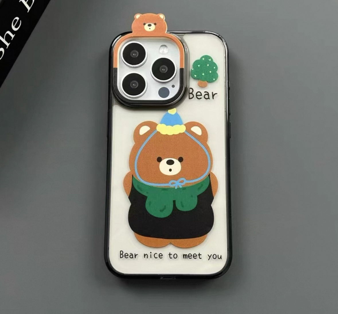 オリジナルの小熊(くま)デザインの マイノリティで可愛い(かわいい)スマホケース (Original little bear-themed, niche and cute phone case)(SJK086)