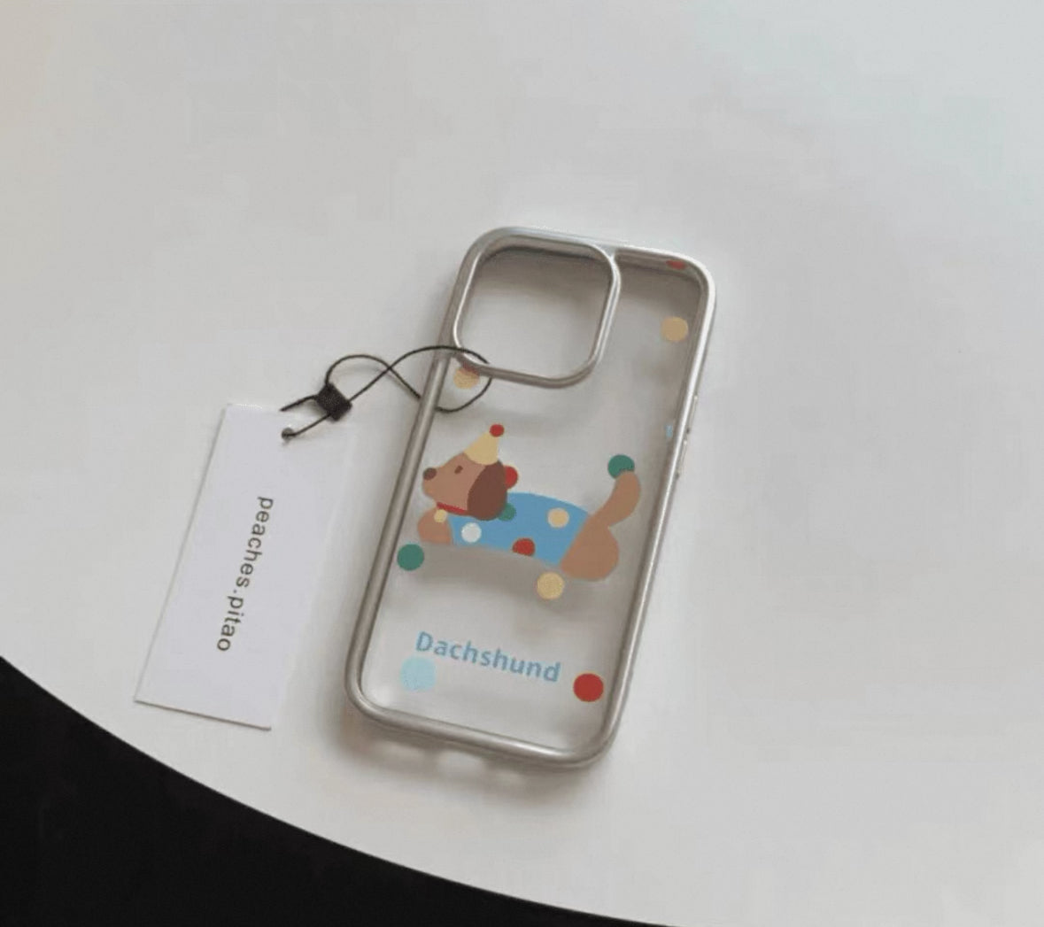 透明でカラフルなドット模様のスマホケース(Transparent phone case with colorful dot patterns)(SJK007)