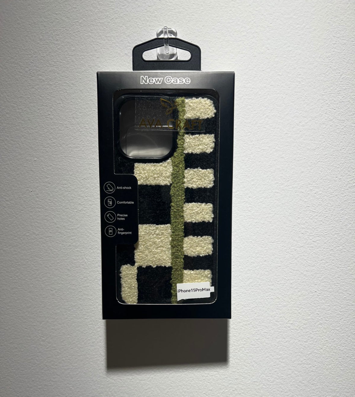 タオル刺繍の不規則な格子柄スマホケース (Towel - embroidered phone case with irregular checkerboard patterns)(SJK050))