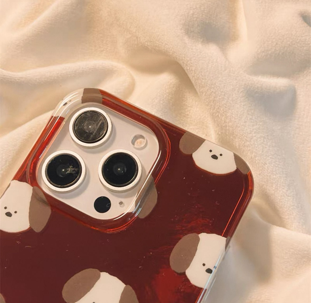 キャラクター風の赤い犬のスマホケース(Cartoon red dog phone case)(SJK018)