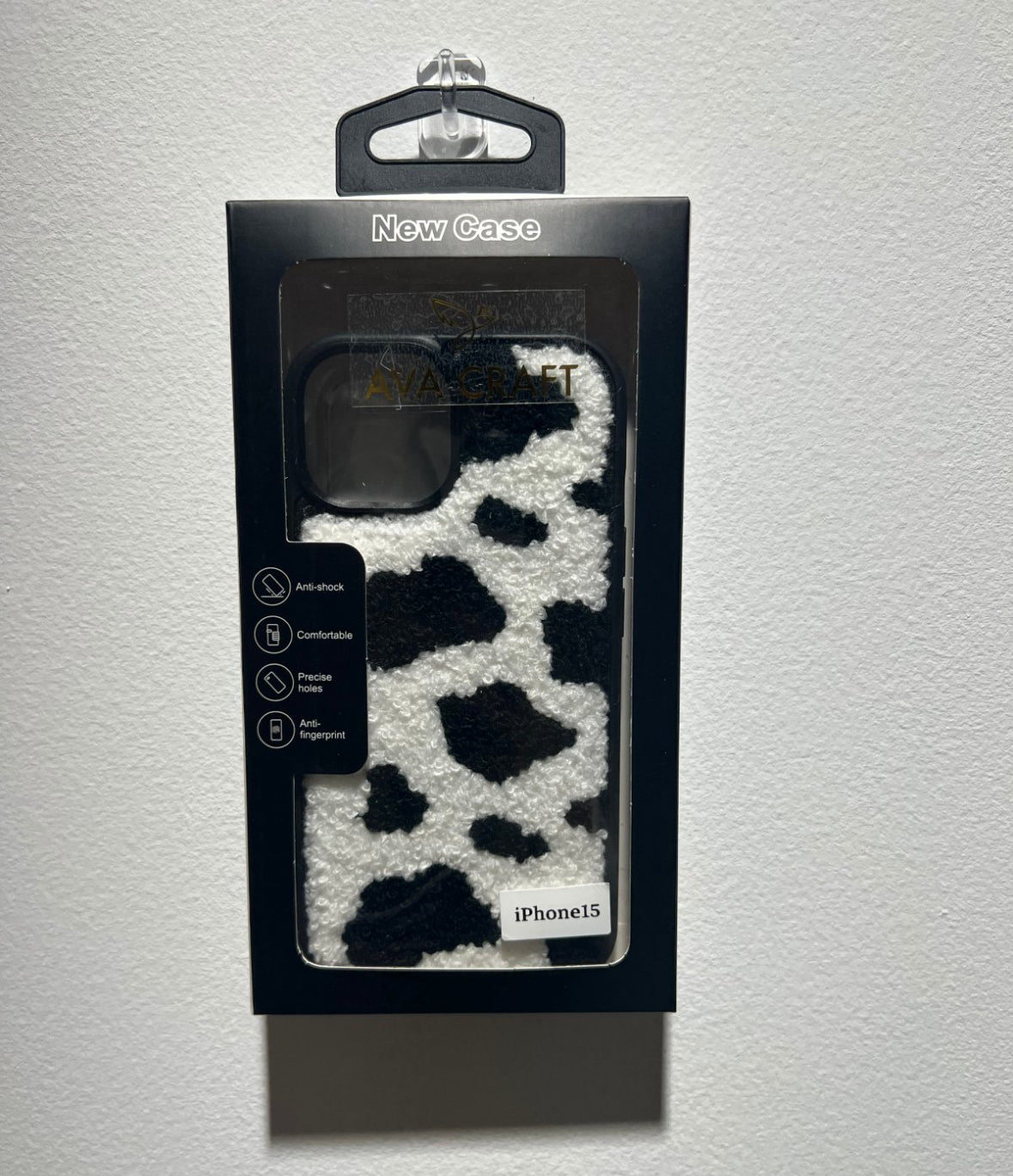 ふわふわのレオパード柄のスマホケース(Fluffy leopard print phone case)(SJK051)