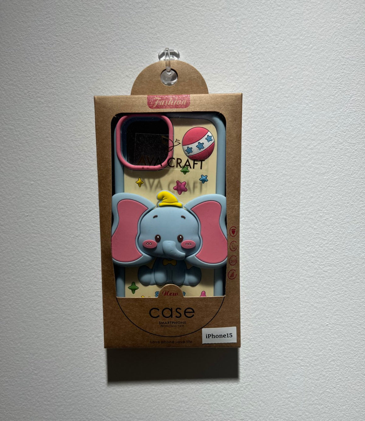 可愛らしいカートゥーンのダンボデザインで、スタンド付きのスマホケース ( Adorable cartoon Dumbo - designed phone case with a stand)(SJK063)