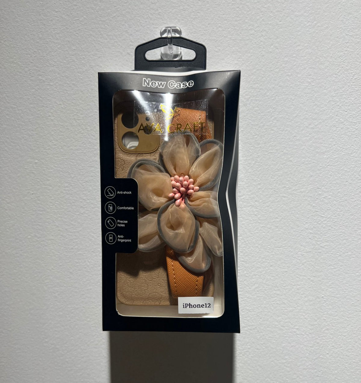 ヴィンテージなメッシュフラワーデザインの腕時計ベルト付きスマホケース (Vintage mesh flower - designed phone case with a wrist strap)(SJK067)
