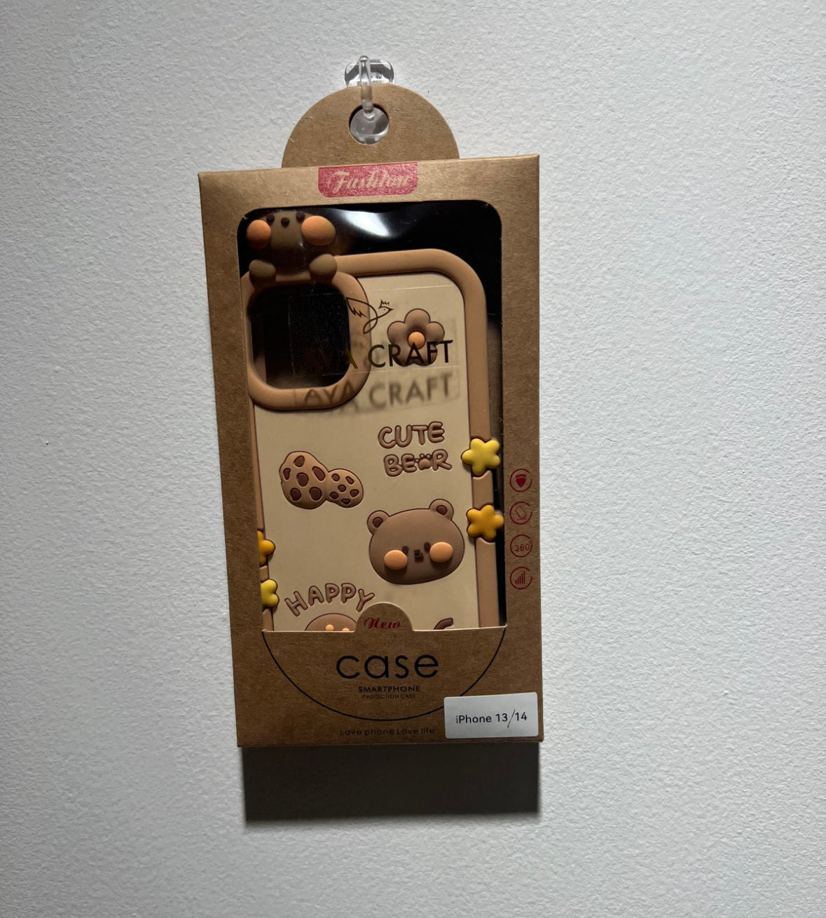 可愛らしい立体ミルクティークマデザインのスマホケース (Adorable three - dimensional milk tea bear - designed phone case)(SJK062)