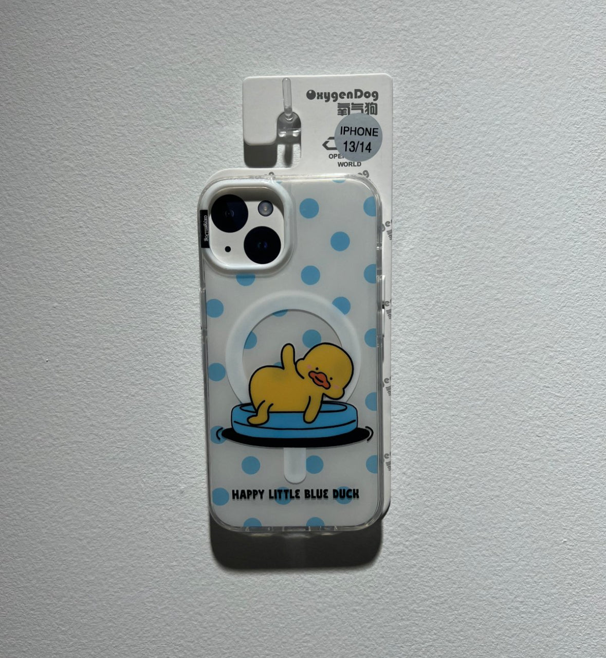 オキシゲン感溢れる黄色いアヒルデザインの 磁石付きスマホケース (Oxygen - infused yellow duck - themed magnetic phone case)(SJK092)