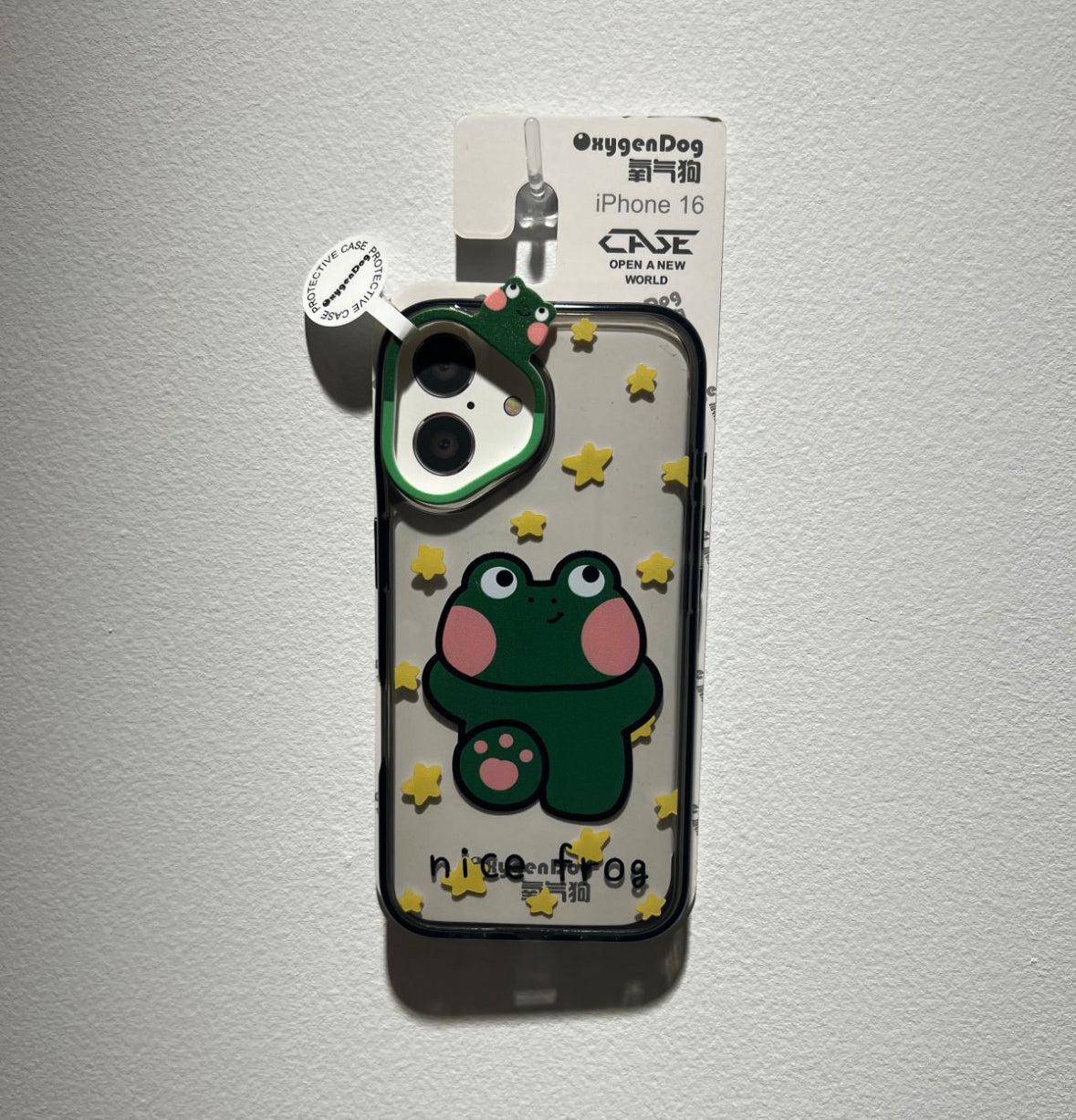 面白い星とカエルデザインの透明スマホケース (Transparent phone case featuring funny stars and frog designs)(SJK079)