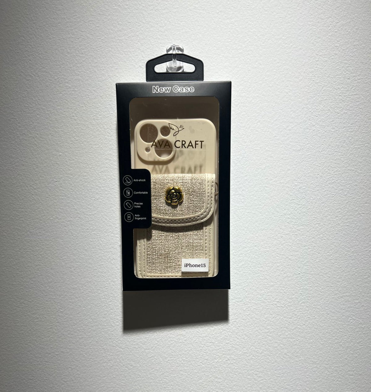 白系の軽ロゴ山茶花財布付きスマホケース(White luxurious camellia wallet phone case)(SJK042)