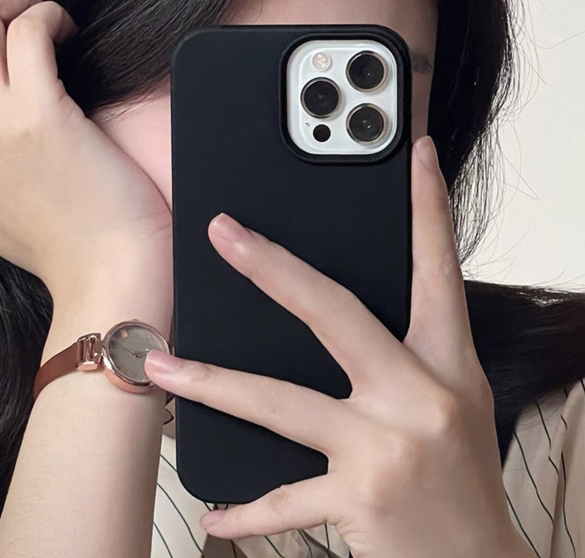 高級感あるシンプルなカラーの液状シリコーン製スマホケース(High - end solid - color liquid silicone phone case)(SJK070))