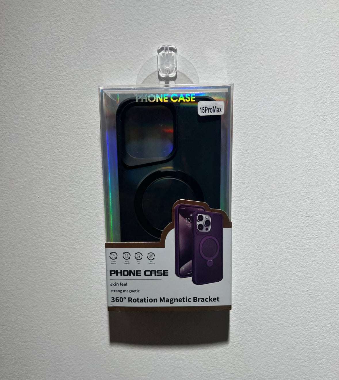 折りたたみ式の隠しマグネット付き黒色のスマホケース (Foldable hidden - magnetic black phone case)(SJK069))