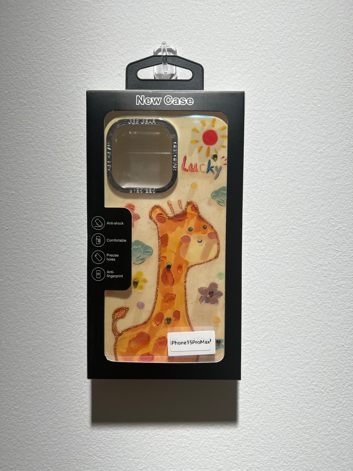 面白い油絵風のカートゥーンキリンの高級スマホ防ぶつけケース(Fun and cute phone case)(SJK001))