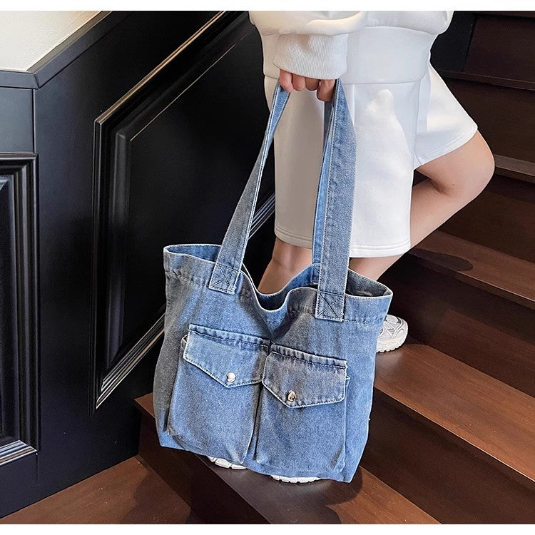 大容量デニムバッグですLarge-capacity denim canvas bag