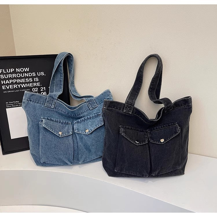 大容量デニムバッグですLarge-capacity denim canvas bag