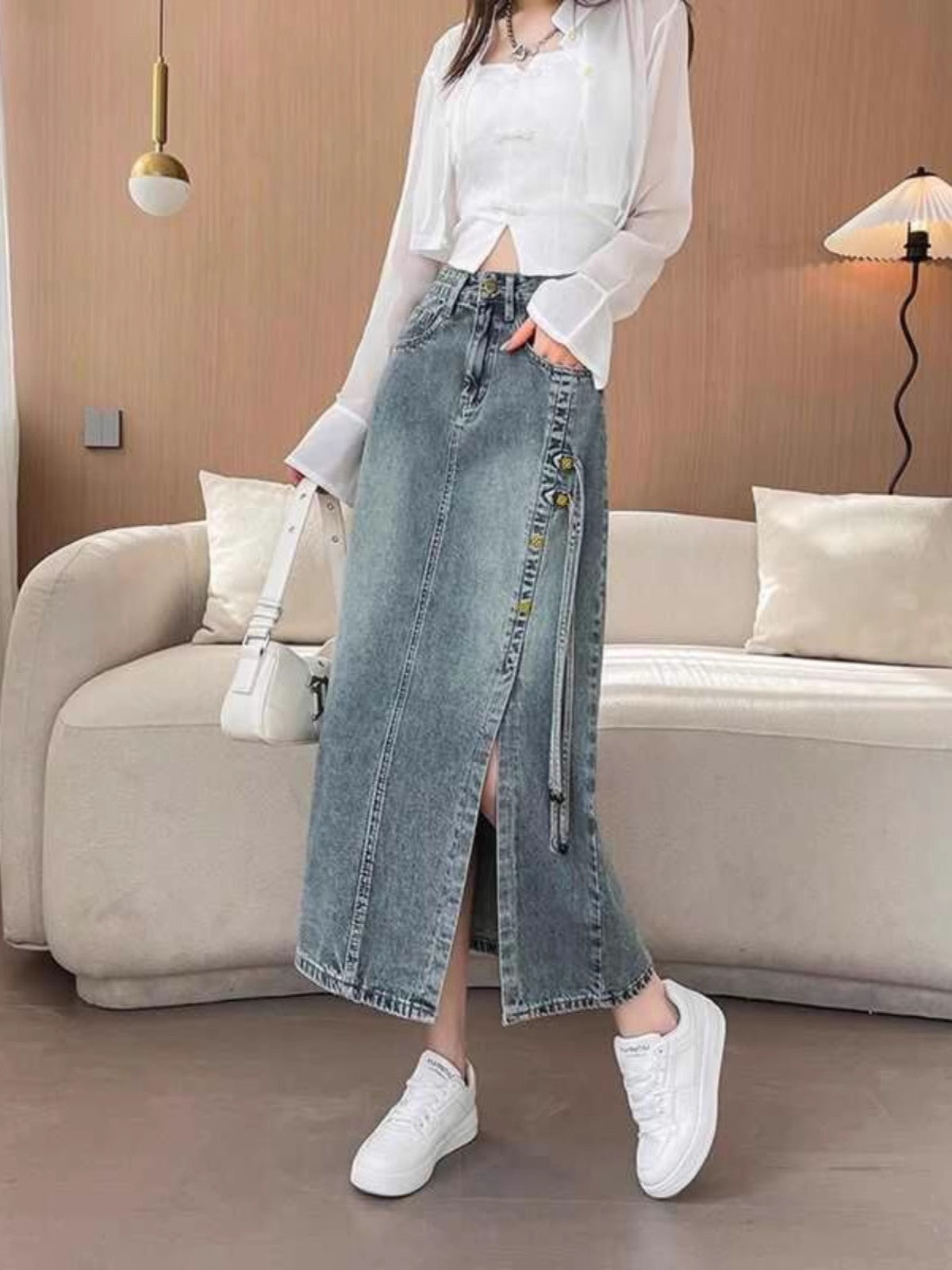 国風スリットスカートChinese-style slit skirt