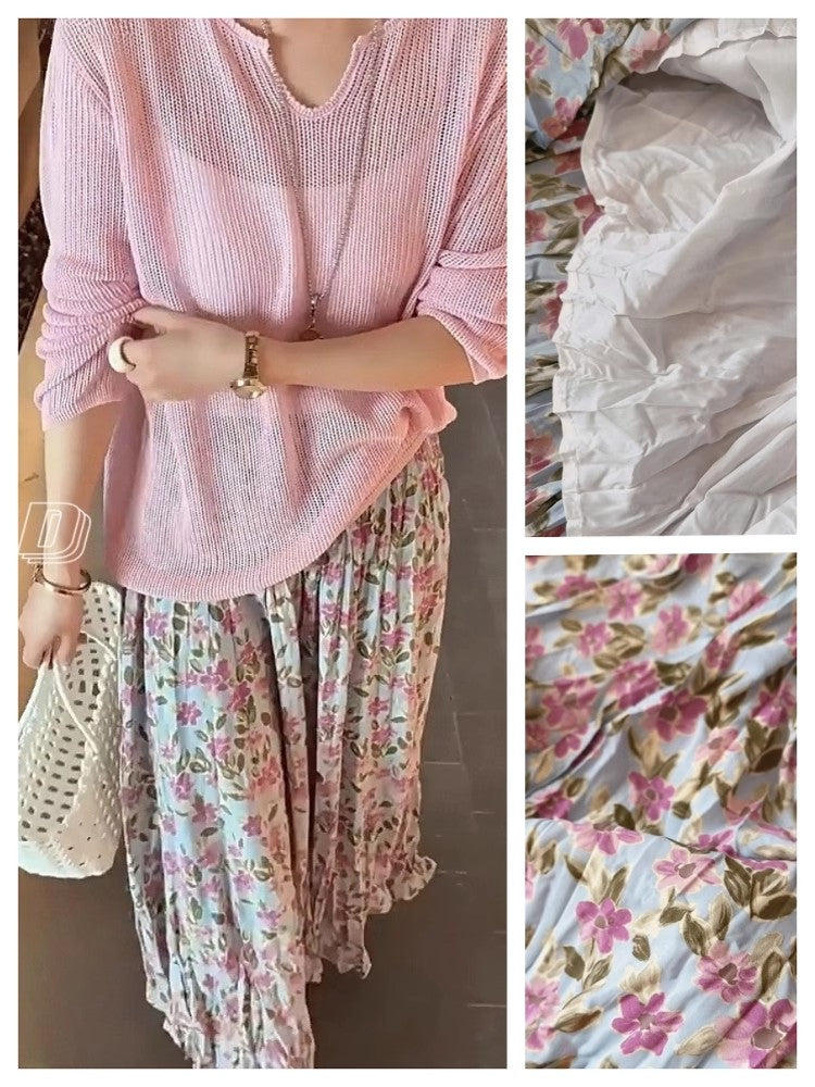 花柄のスカートですFloral print skirt