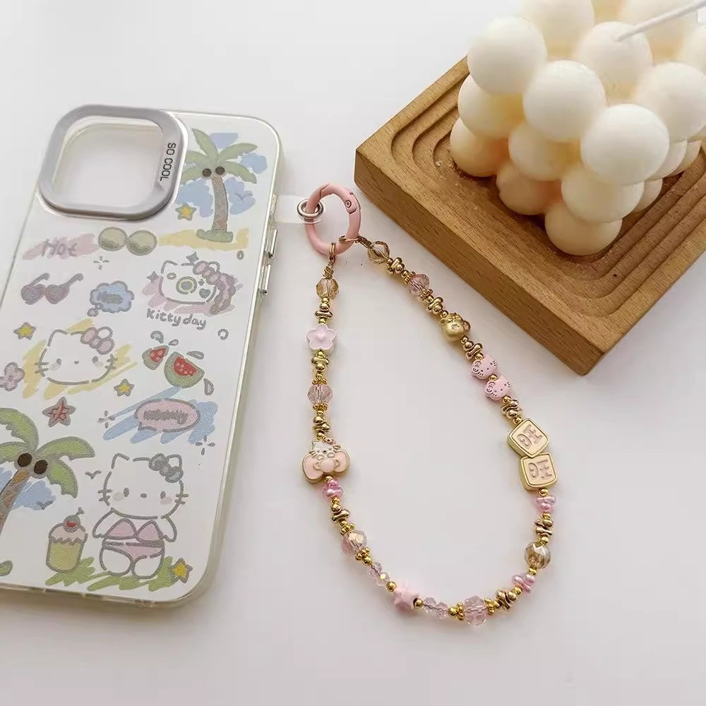 軽量ゴールドの携帯ストラップですLight luxury matte gold mobile phone chain