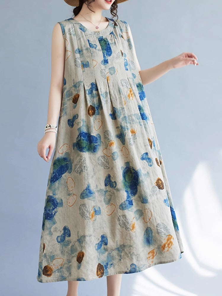 墨絵のベストワンピースですInk-wash painting vest dress