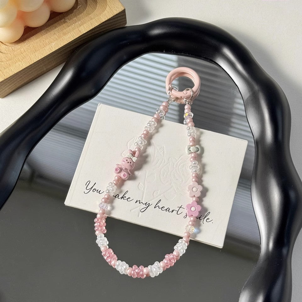 甘い手作りビーズの携帯ストラップですSweet handmade beaded mobile phone chain