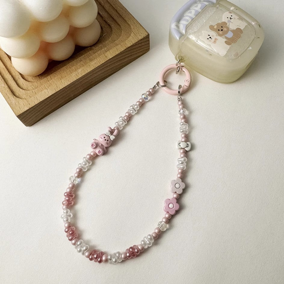甘い手作りビーズの携帯ストラップですSweet handmade beaded mobile phone chain