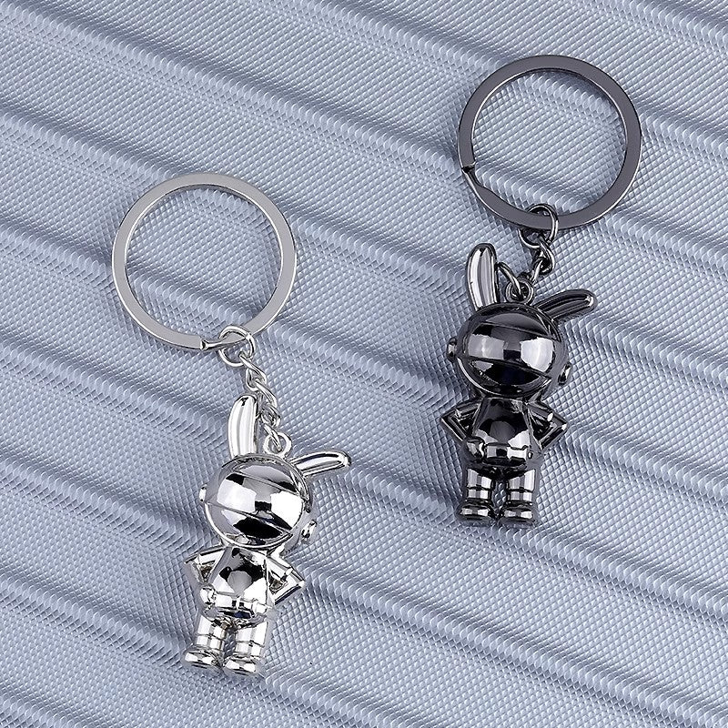 サイバーラビットカーのキーストラップですThe internet-famous space rabbit car key pendant