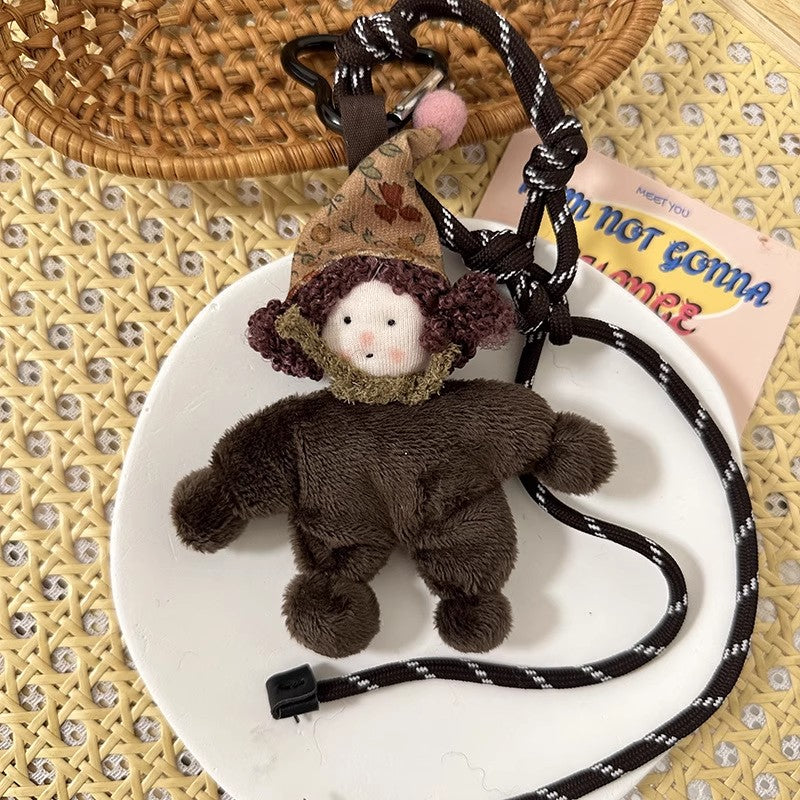 帽子付きくるくるヘアぬいぐるみA stuffed hair doll with a hat