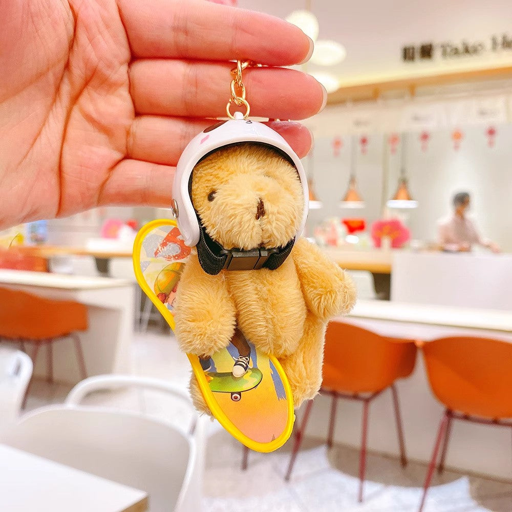 スケートボードの熊のバッグのストラップですSkateboard bear bag pendant