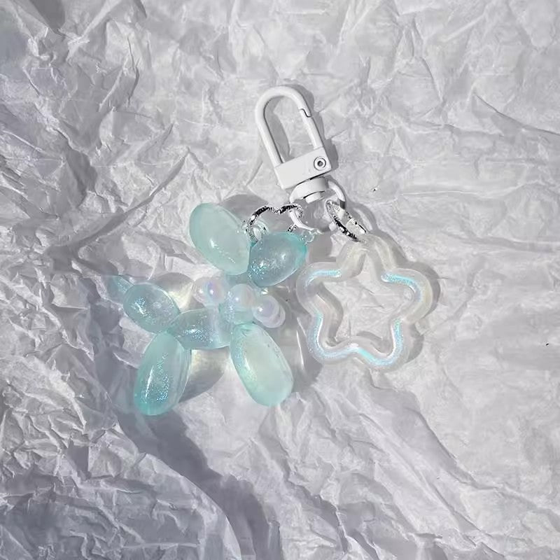 夜光ラジウム風船犬キーホルダーですLaser glow-in-the-dark balloon dog keychain