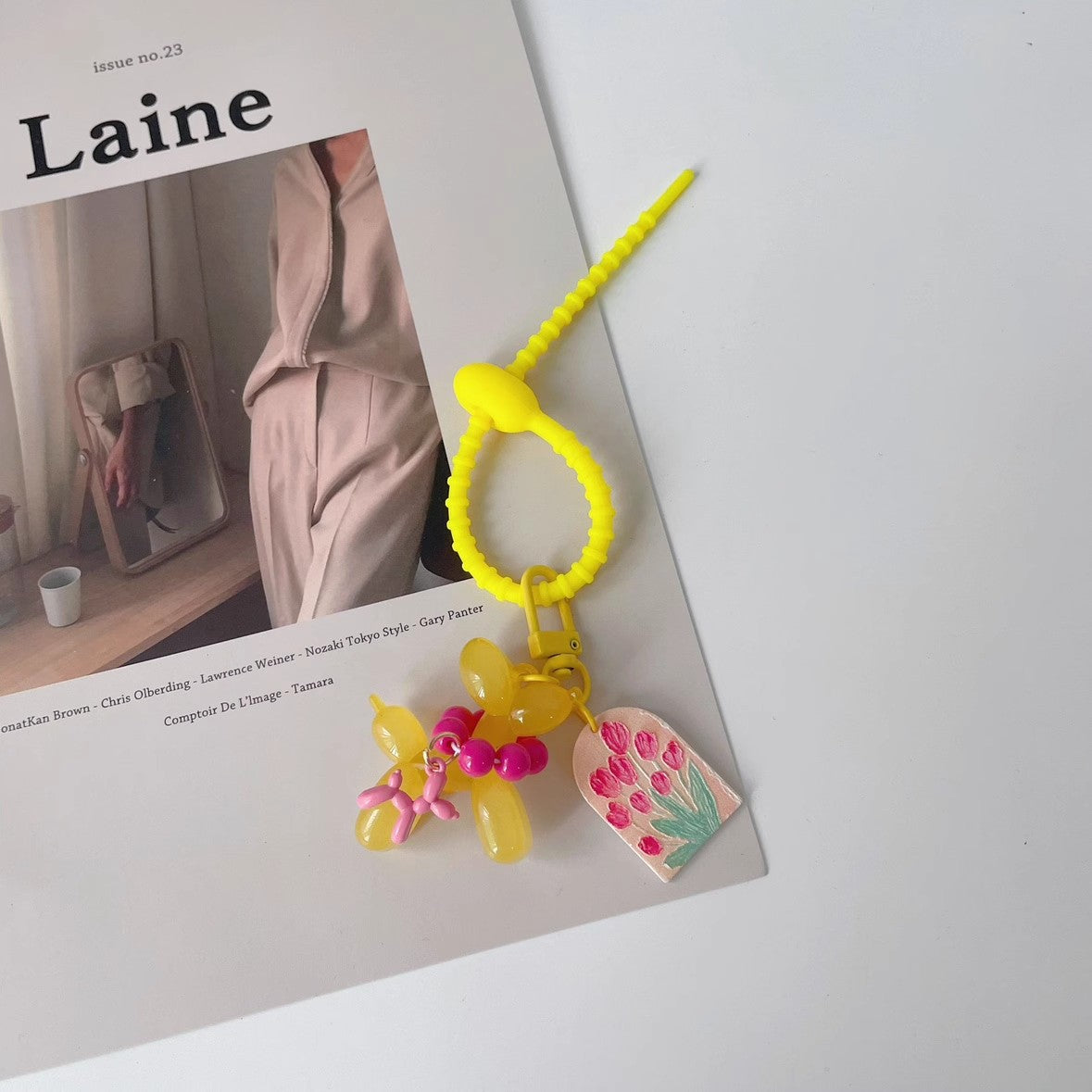diyキャンディー色の風船犬ストラップですdiy candy-colored balloon dog pendant