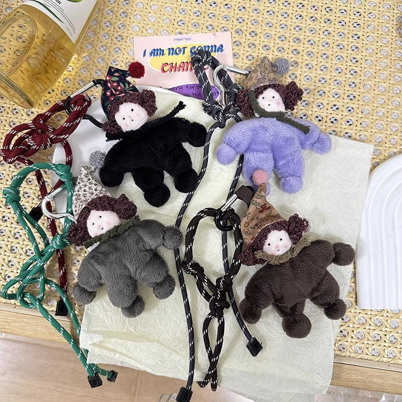 帽子付きくるくるヘアぬいぐるみA stuffed hair doll with a hat