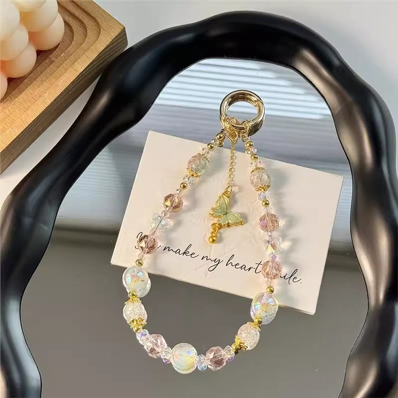 クリスタルビーズのキーホルダーです。Crystal beaded key chain