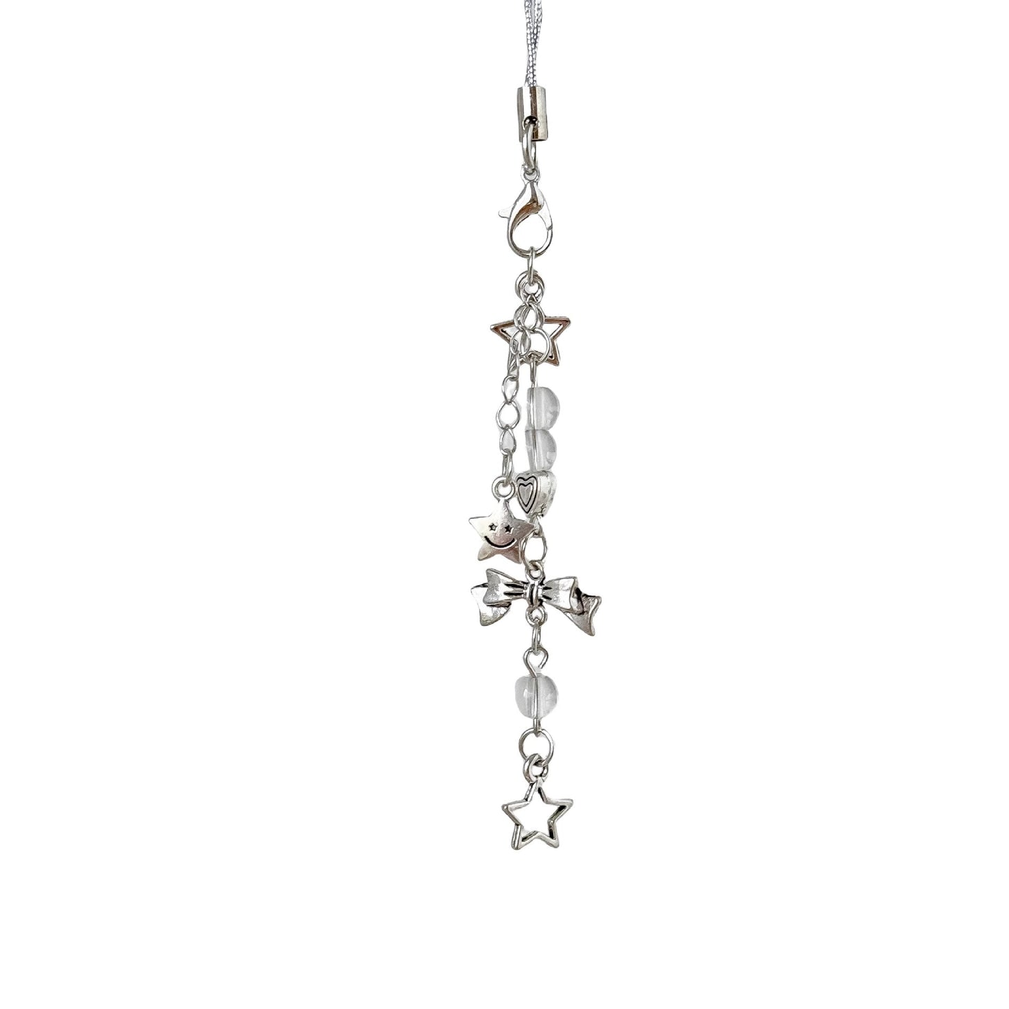 シルバーリボンのストラップですSilver bow pendant