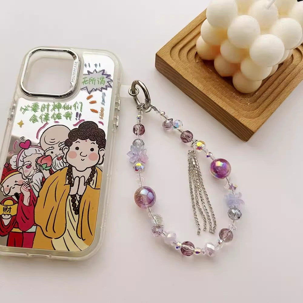 花柄キーホルダー飾りですFlower claw chain keychain pendant