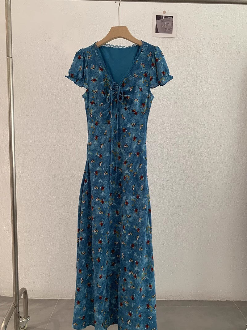 ロングシフォンワンピース夏ですLong chiffon dress