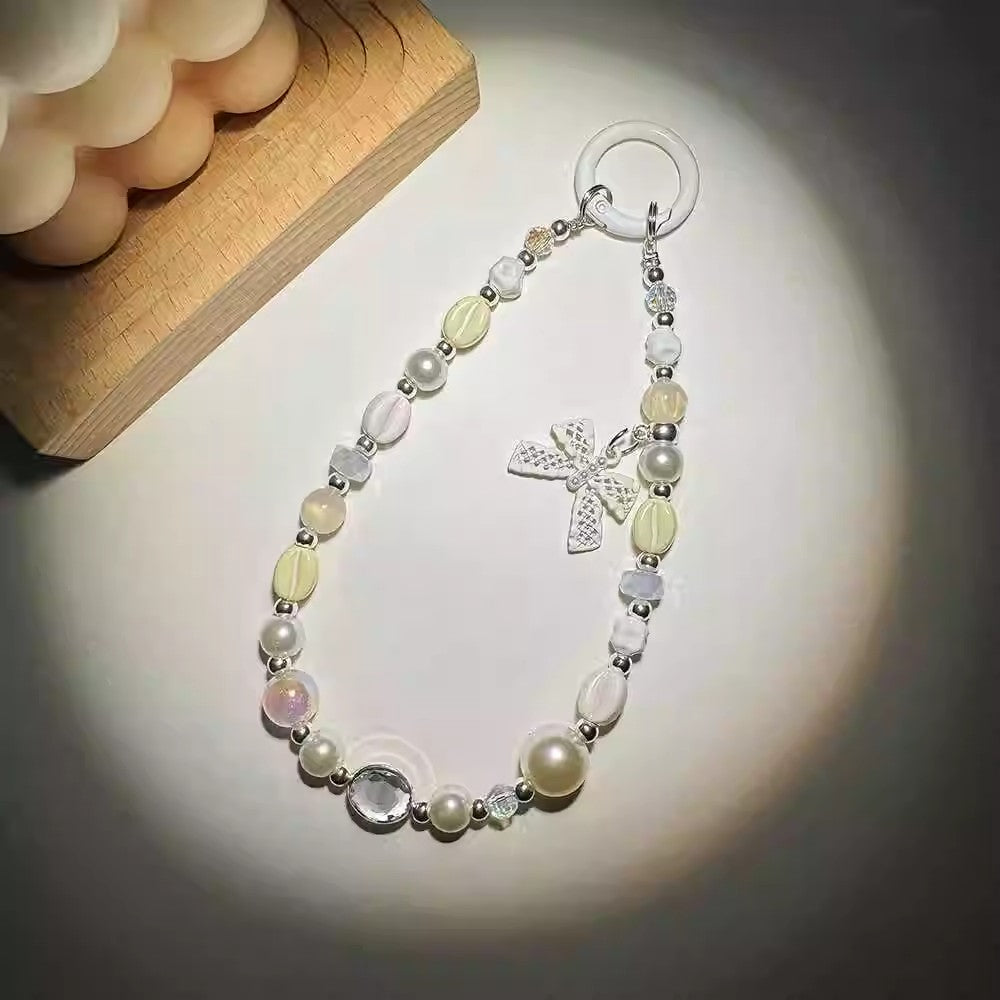 コーヒー豆ビーズ携帯ストラップですCoffee bean beaded mobile phone chain