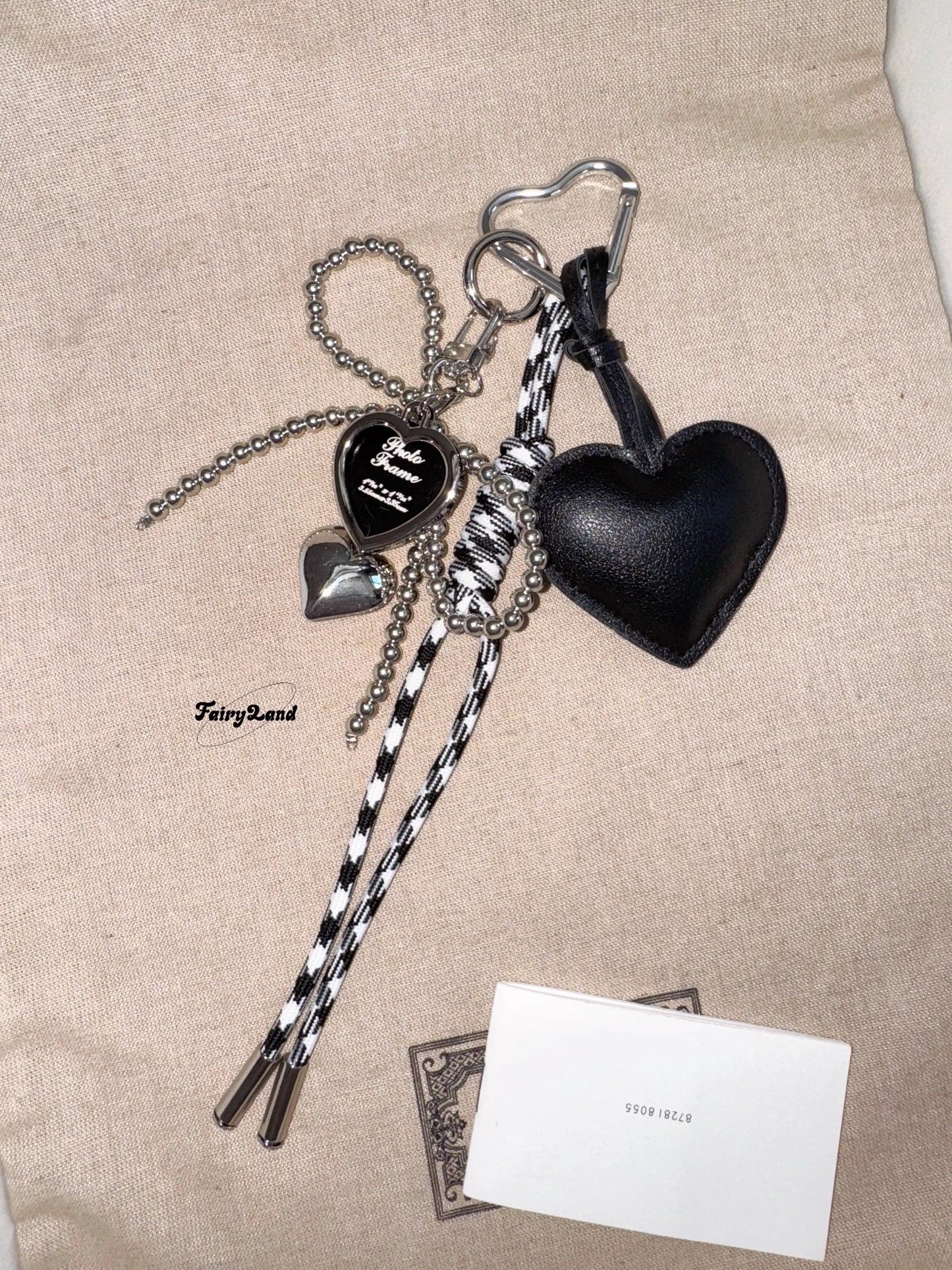 PUハートチャーム(黒)Pu heart charm (black)