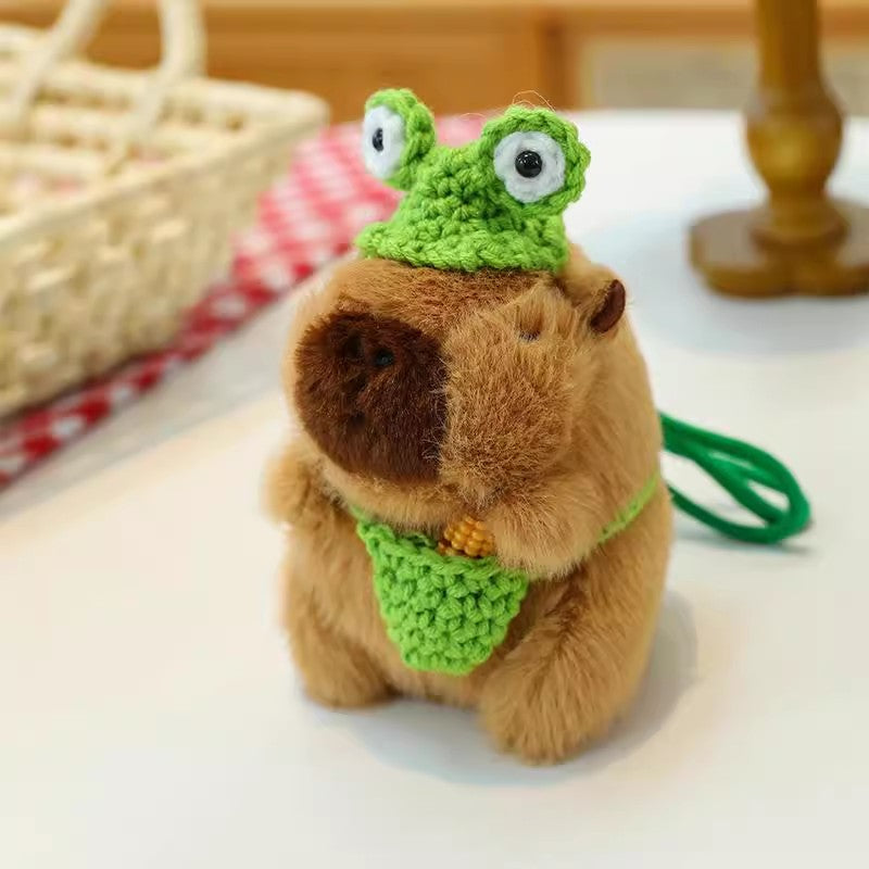 ニットのカピバラカラーのストラップですKnitted kapi bala colored rope pendant