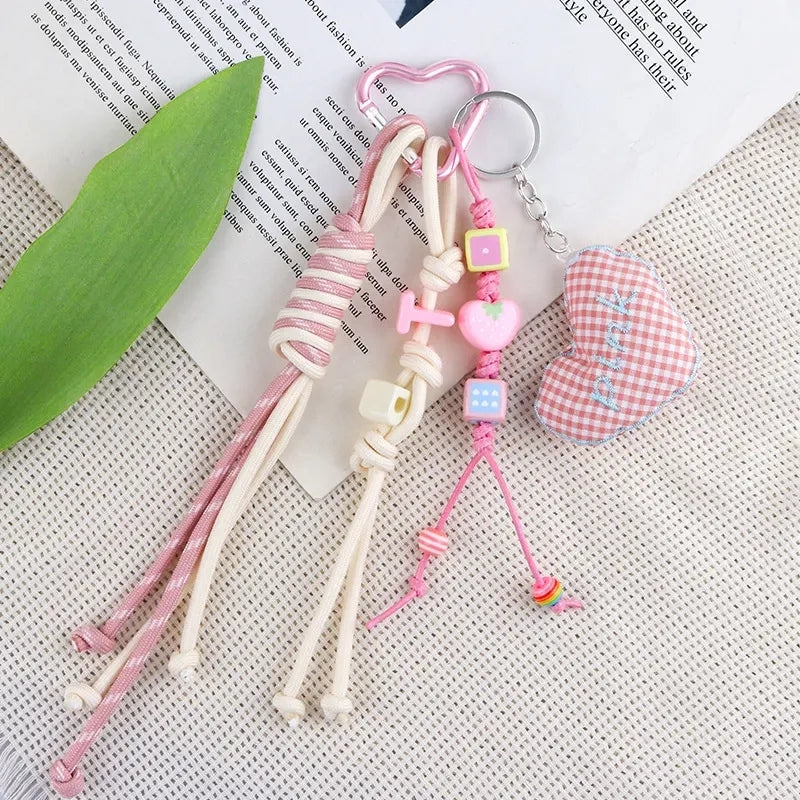 布製ハート編みチャームHeart-knitted charm