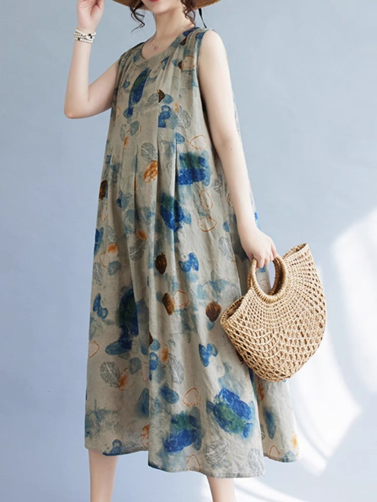 墨絵のベストワンピースですInk-wash painting vest dress