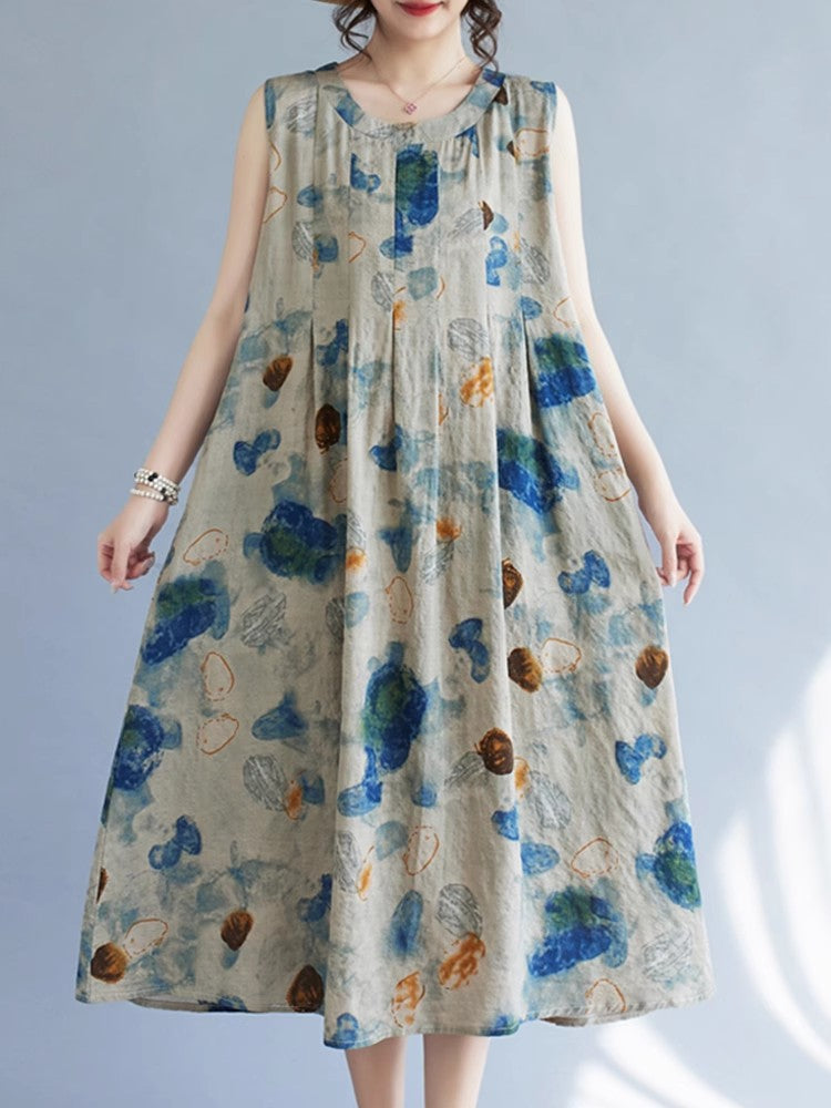 墨絵のベストワンピースですInk-wash painting vest dress