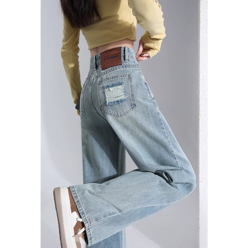 ハイウエスト・ワイドジーンズHigh-waisted wide-leg jeans